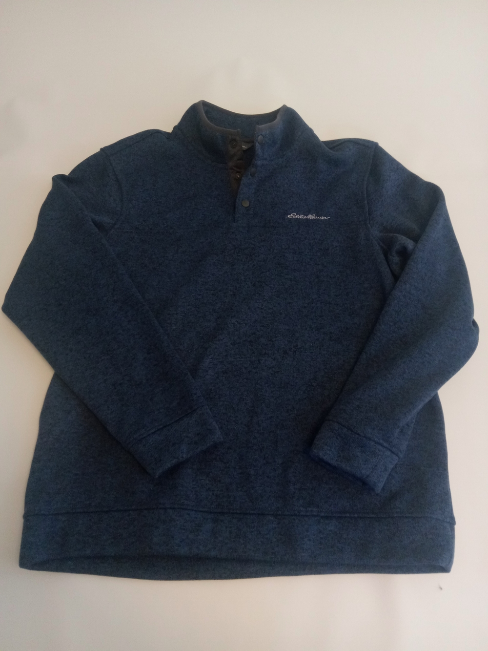 Eddie Bauer Radiator Snap-Front Fleece Pullover Dark Blue Sz XL